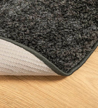 Teppich ISTAN Hochflor Glänzend Anthrazit Ø 80 cm