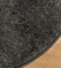 Teppich ISTAN Hochflor Glänzend Anthrazit Ø 200 cm