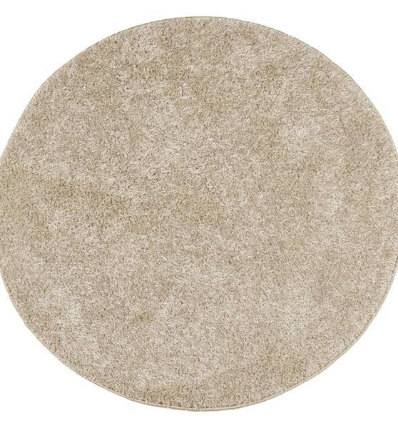 Teppich ISTAN Hochflor Glänzend Beige Ø 80 cm