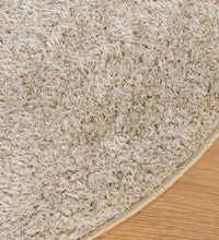 Teppich ISTAN Hochflor Glänzend Beige Ø 80 cm