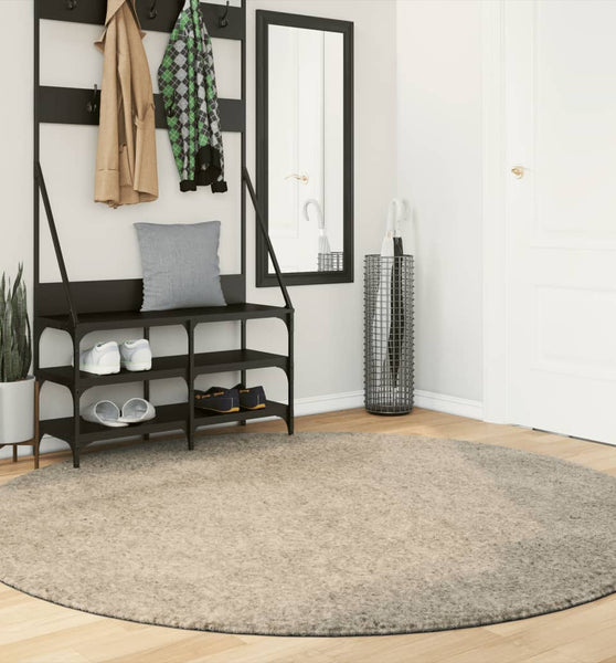 Teppich ISTAN Hochflor Glänzend Beige Ø 200 cm