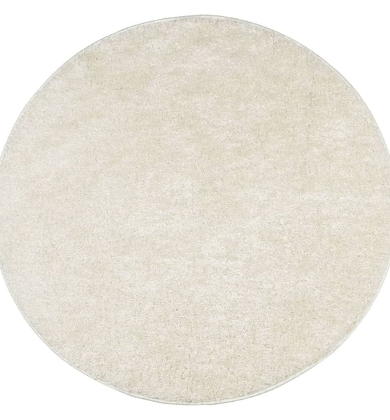 Teppich ISTAN Hochflor Glänzend Creme Ø 80 cm