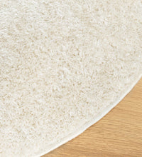 Teppich ISTAN Hochflor Glänzend Creme Ø 80 cm