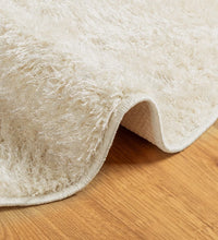 Teppich ISTAN Hochflor Glänzend Creme Ø 80 cm