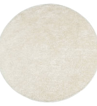 Teppich ISTAN Hochflor Glänzend Creme Ø 100 cm