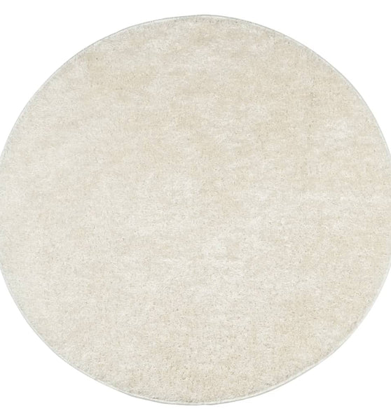 Teppich ISTAN Hochflor Glänzend Creme Ø 100 cm