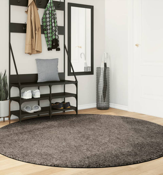 Teppich ISTAN Hochflor Glänzend Grau Ø 200 cm