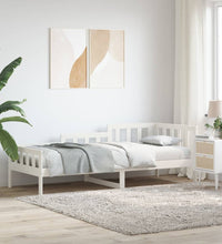Tagesbett ohne Matratze Weiß 80x200 cm Massivholz Kiefer