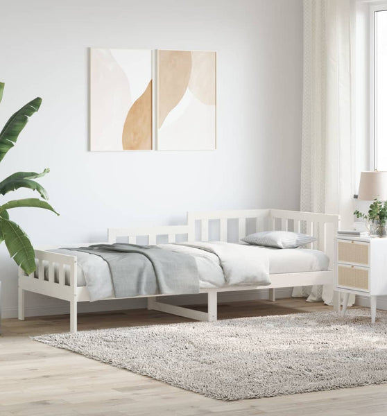 Tagesbett ohne Matratze Weiß 80x200 cm Massivholz Kiefer