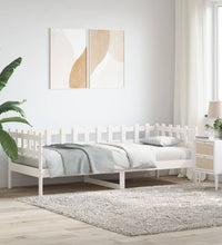 Tagesbett ohne Matratze Weiß 80x200 cm Massivholz Kiefer