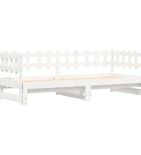 Tagesbett Ausziehbar Weiß 2x(80x200) cm Massivholz Kiefer
