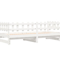 Tagesbett Ausziehbar Weiß 2x(80x200) cm Massivholz Kiefer