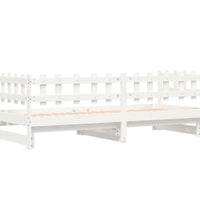 Tagesbett Ausziehbar Weiß 2x(90x200) cm Massivholz Kiefer