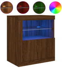 Sideboard mit LED-Leuchten Braun Eichen-Optik 60,5x37x67 cm