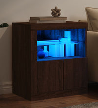 Sideboard mit LED-Leuchten Braun Eichen-Optik 60,5x37x67 cm