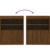 Sideboard mit LED-Leuchten Braun Eichen-Optik 60,5x37x67 cm