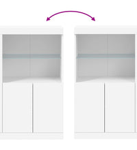 Beistellschrank mit LED-Leuchten Weiß Holzwerkstoff