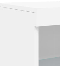 Beistellschrank mit LED-Leuchten Weiß Holzwerkstoff