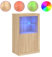 Beistellschrank mit LED-Leuchten Sonoma-Eiche Holzwerkstoff