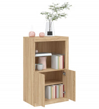 Beistellschrank mit LED-Leuchten Sonoma-Eiche Holzwerkstoff