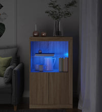 Beistellschrank mit LED-Leuchten Sonoma-Eiche Holzwerkstoff