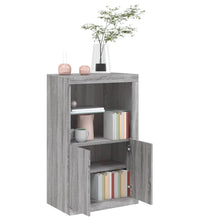 Beistellschrank mit LED-Leuchten Grau Sonoma Holzwerkstoff