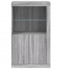 Beistellschrank mit LED-Leuchten Grau Sonoma Holzwerkstoff