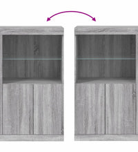 Beistellschrank mit LED-Leuchten Grau Sonoma Holzwerkstoff