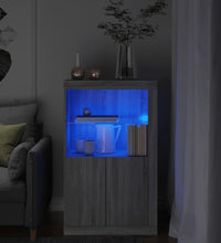 Beistellschrank mit LED-Leuchten Grau Sonoma Holzwerkstoff