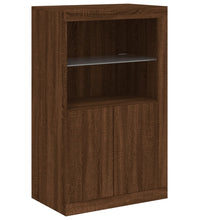 Beistellschrank mit LED-Leuchten Braun Eiche Holzwerkstoff