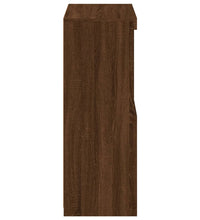 Beistellschrank mit LED-Leuchten Braun Eiche Holzwerkstoff