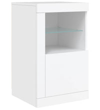 Beistellschrank mit LED-Leuchten Weiß Holzwerkstoff