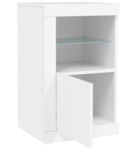 Beistellschrank mit LED-Leuchten Weiß Holzwerkstoff