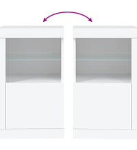 Beistellschrank mit LED-Leuchten Weiß Holzwerkstoff