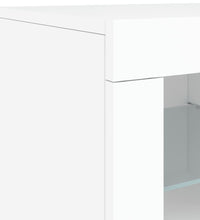 Beistellschrank mit LED-Leuchten Weiß Holzwerkstoff