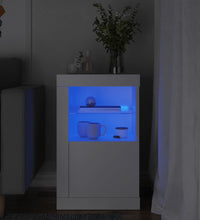 Beistellschrank mit LED-Leuchten Weiß Holzwerkstoff