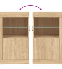 Beistellschrank mit LED-Leuchten Sonoma Eiche Holzwerkstoff