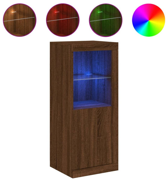 Sideboard mit LED-Leuchten Braun Eichen-Optik 41x37x100 cm