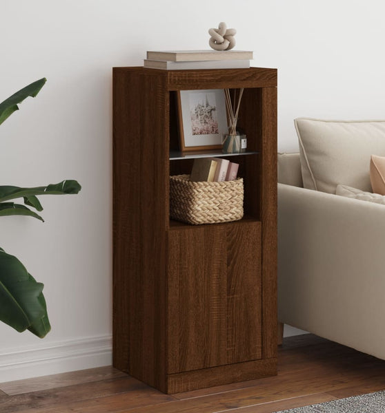 Sideboard mit LED-Leuchten Braun Eichen-Optik 41x37x100 cm