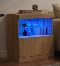 Sideboard mit LED-Leuchten Sonoma-Eiche 60x37x67 cm