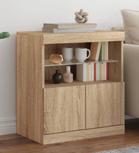 Sideboard mit LED-Leuchten Sonoma-Eiche 60x37x67 cm