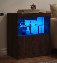Sideboard mit LED-Leuchten Braun Eichen-Optik 60x37x67 cm