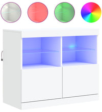 Sideboard mit LED-Leuchten Weiß 81x37x67 cm