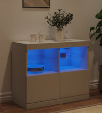 Sideboard mit LED-Leuchten Weiß 81x37x67 cm
