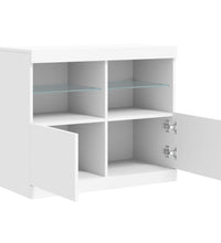 Sideboard mit LED-Leuchten Weiß 81x37x67 cm