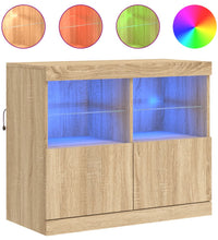 Sideboard mit LED-Leuchten Sonoma-Eiche 81x37x67 cm