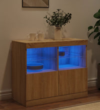 Sideboard mit LED-Leuchten Sonoma-Eiche 81x37x67 cm
