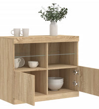 Sideboard mit LED-Leuchten Sonoma-Eiche 81x37x67 cm