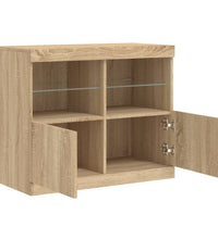 Sideboard mit LED-Leuchten Sonoma-Eiche 81x37x67 cm