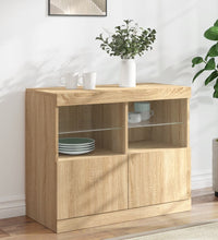 Sideboard mit LED-Leuchten Sonoma-Eiche 81x37x67 cm